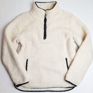 Thread & Supply Off-White Fleece Turtleneck Sweater